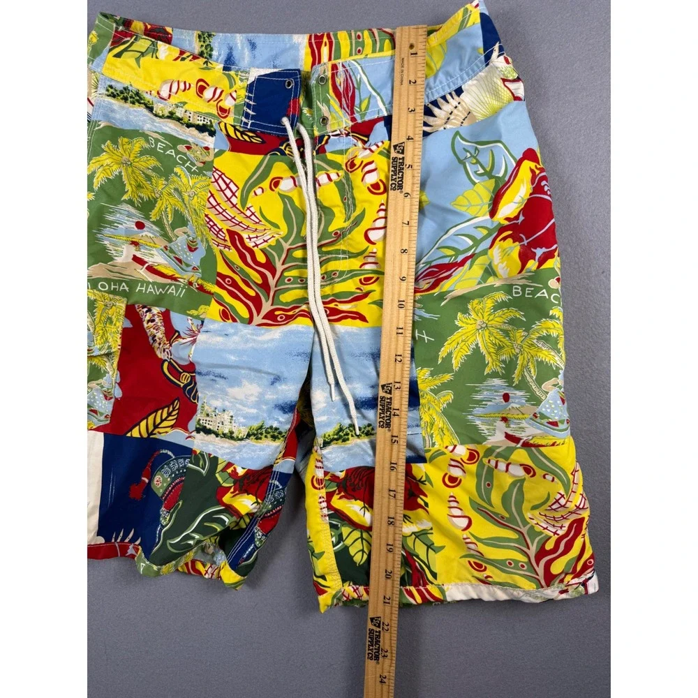 Polo Ralph Lauren Mens Patchwork Tropical Hawaiian Board Shorts Swim Trunks 30